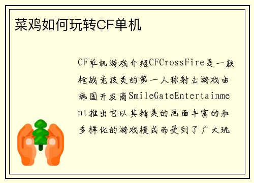 菜鸡如何玩转CF单机